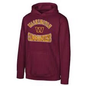 NFL team apparel Washington Commanders hoodie maroon yellow youth size small new